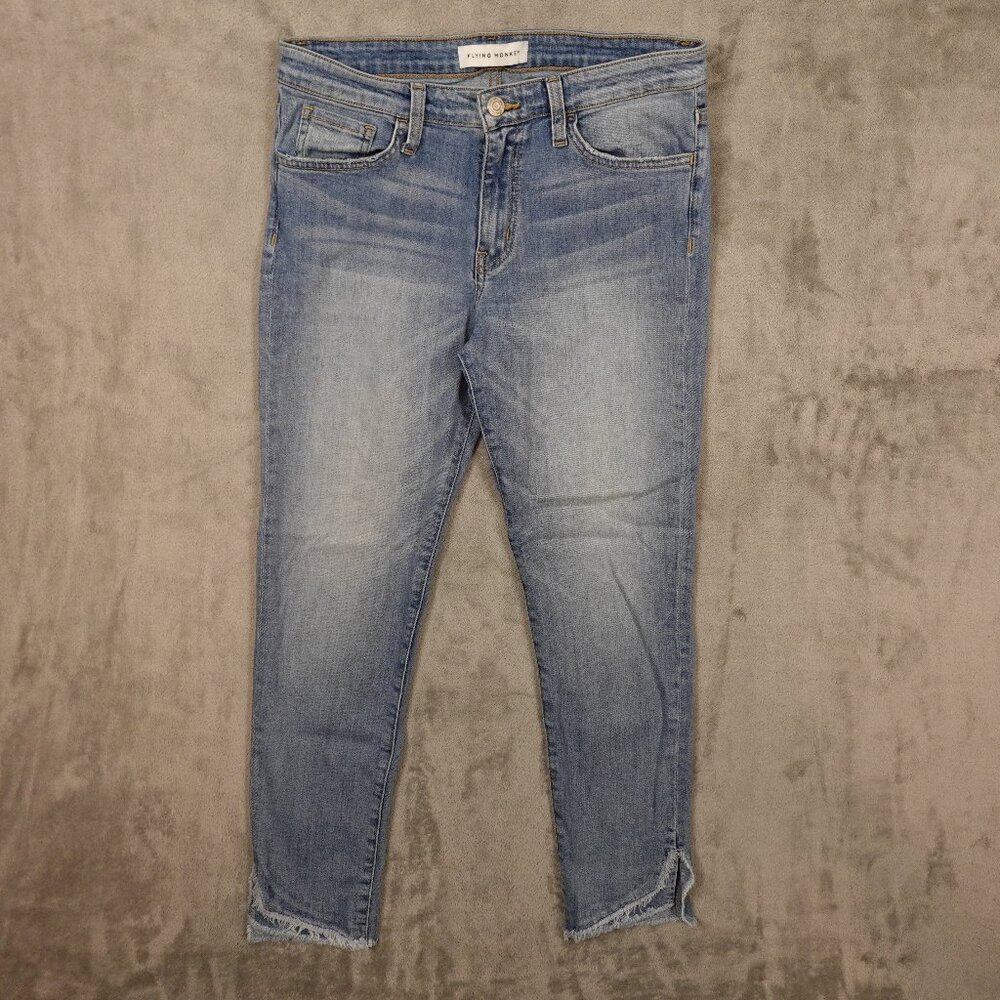 Flying Monkey Jeans High Rise Ankle Skinny Crop Jean Women's 29 – Light Wash‎